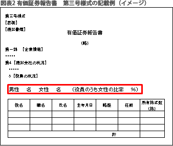 図表2 有価証券報告書　第三号様式の記載例